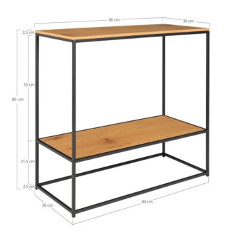 Konzolový stolík s doskou v dubovom dekore v prírodnej farbe 80x36 cm Vita – House Nordic - Image 5