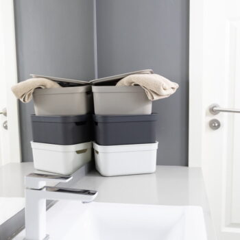 Plastový úložný box s vekom Deco - Rotho - Image 9