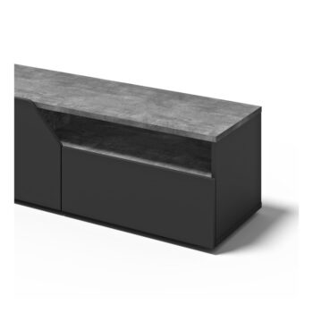 Čierny TV stolík v dekore betónu 180x38 cm Verone – TemaHome – Obrázok 4