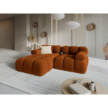 Oranžová zamatová pohovka 191 cm Bellis – Micadoni Home - Image 7