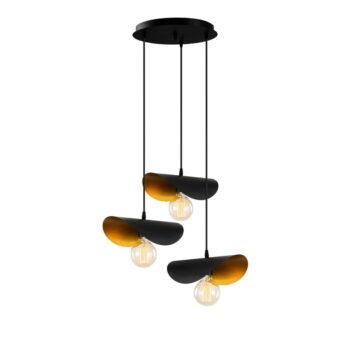 Závesné svietidlo v čiernej a zlatej farbe s kovovým tienidlom ø 45 cm Sivani – Opviq lights