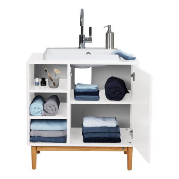 Biela závesná skrinka s umývadlom bez batérie 80x62 cm Color Bath – Tom Tailor – Obrázok 3