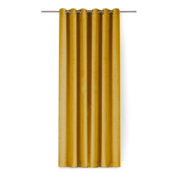 Zamatový dimout záves v horčicovej farbe 140x250 cm Velto – Filumi - Image 4