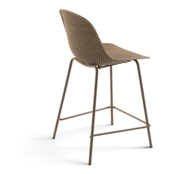 Béžová kovovo-plastová záhradná barová stolička Quinby – Kave Home – Obrázok 2