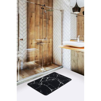 Čierno-biela kúpeľňová predložka s motívom mramoru Foutastic Marble, 60 x 40 cm – Obrázok 3