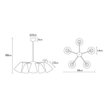 Závesné svietidlo s kovovým tienidlom ø 58 cm Manavgat – Opviq lights - Image 4