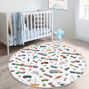 Biely detský koberec ø 80 cm Comfort – Mila Home - Image 5