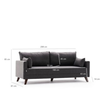 Antracitová pohovka 208 cm Bella – Balcab Home - Image 8