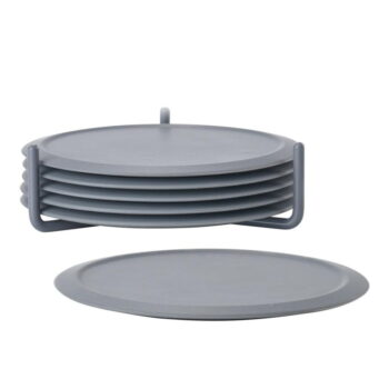 Sada 6 sivých podložiek pod hrnček so stojančekom Zone Singles – Obrázok 2