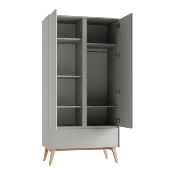 Sivá detská šatníková skriňa 100x52,5 cm Swing – Pinio - Image 2