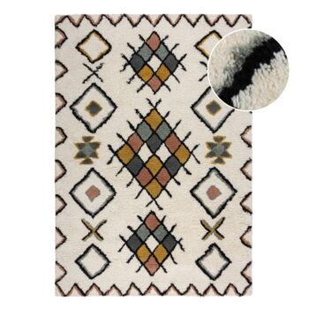 Krémový ručne tkaný vlnený koberec 120x170 cm Moroccan Midar – Flair Rugs
