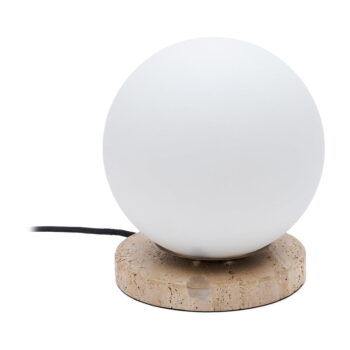 Biela stolová lampa so skleneným tienidlom (výška 22 cm) Malachi – Kave Home – Obrázok 6