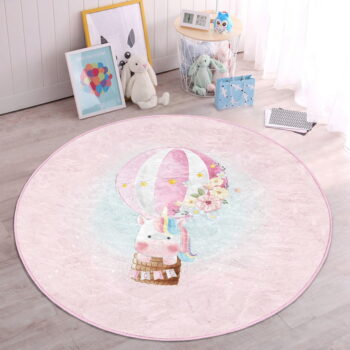 Ružový detský koberec ø 120 cm Comfort – Mila Home - Image 2