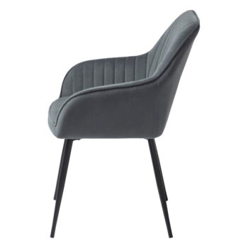 Sivá zamatová jedálenská stolička Melfort – Unique Furniture - Image 3