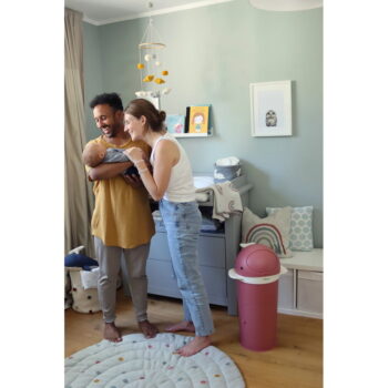 Tmavoružový plastový odpadkový kôš na plienky 25 l Whale – Kindsgut - Image 2