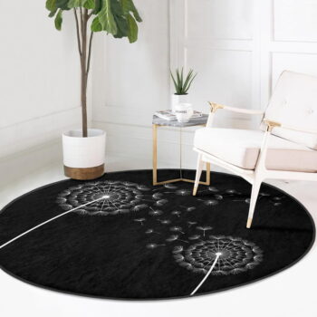 Čierny prateľný okrúhly koberec vhodný pre robotické vysávače ø 120 cm Comfort – Mila Home - Image 2