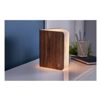 Hnedá LED stolová lampa s textilným tienidlom (výška  2,5 cm) Booklight – Gingko - Image 5