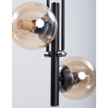Čierne stropné svietidlo so skleneným tienidlom ø 15 cm Libra – Squid Lighting - Image 4