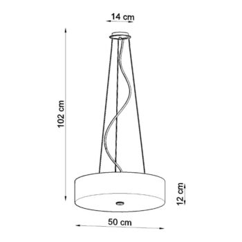 Biele závesné svietidlo s textilným tienidlom ø 50 cm Herra – Nice Lamps – Obrázok 7
