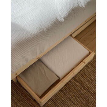 Dvojlôžková posteľ z borovicového dreva s úložným priestorom s roštom 160x200 cm v prírodnej farbe Kanso – Karup Design - Image 8