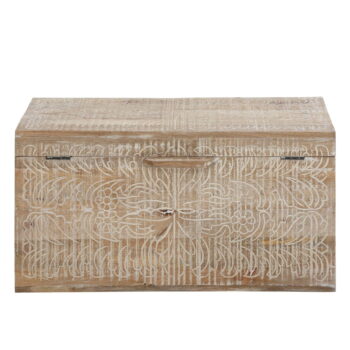 Truhlica z mangového dreva v prírodnej farbe 45x50 cm Malati – Støraa - Image 3