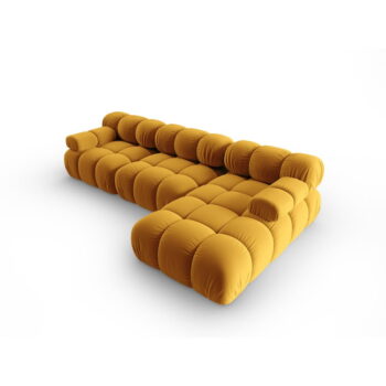 Žltá zamatová pohovka 285 cm Bellis – Micadoni Home - Image 3