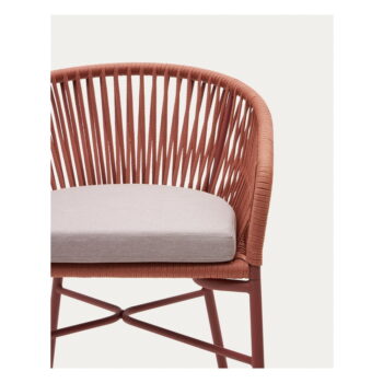 Záhradná barová stolička s výpletom vo farbe terakota Kave Home Yanet, výška 85 cm - Image 8