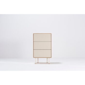 Vysoká komoda z dubového dreva v bielo-prírodnej farbe 60x100 cm Fina – Gazzda – Obrázok 8