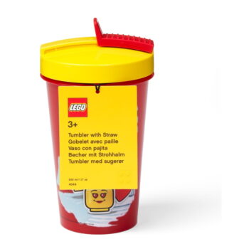 Červený téglik s žltým vekom a slamkou LEGO® Iconic, 500 ml – Obrázok 2