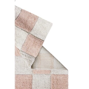 Svetloružovo-krémový prateľný ručne tkaný bavlnený koberec 120x160 cm Kitchen Tiles Rose – Lorena Canals - Image 3