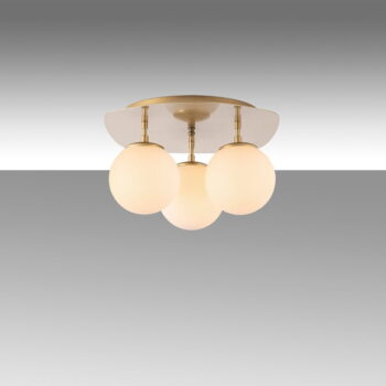 Stropné svietidlo v zlatej farbe so skleneným tienidlom 37x44 cm Well – Opviq lights - Image 4