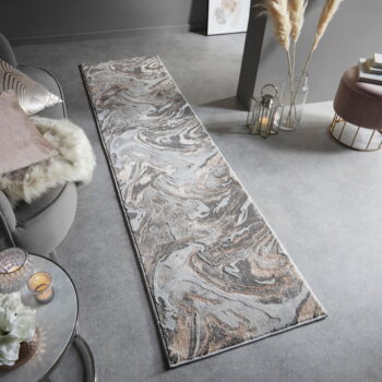 Sivo-béžový behúň 80x300 cm Marbled – Flair Rugs - Image 2