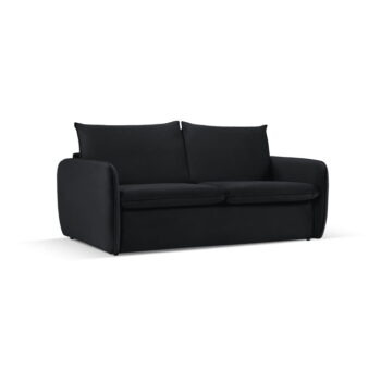 Čierna zamatová rozkladacia pohovka 194 cm Vienna – Cosmopolitan Design – Obrázok 2