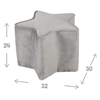 Svetlosivý zamatový detský puf Lil Sofa – Roba - Image 3