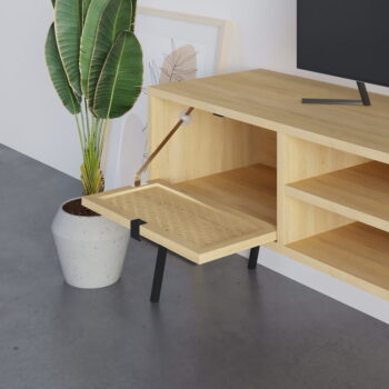 TV stolík v dekore duba v prírodnej farbe 140x51 cm Ecrin – Marckeric - Image 6