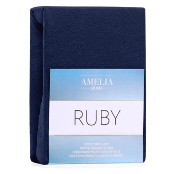 Námornícky modrá elastická plachta s vysokým podielom bavlny AmeliaHome Ruby, 200 x 160-180 cm – Obrázok 3