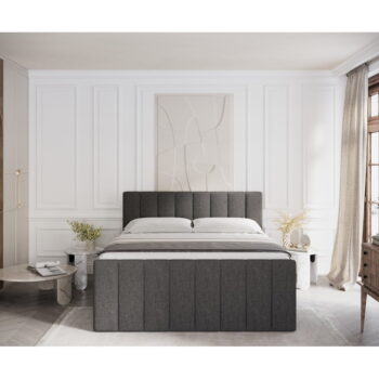 Čierna boxspring posteľ s úložným priestorom 200x200 cm Ruby – Maison de Rêve – Obrázok 11