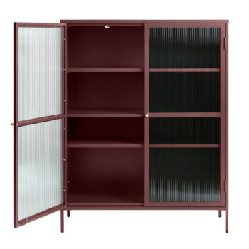Červená kovová vitrína 111x140 cm Bronco – Unique Furniture – Obrázok 2