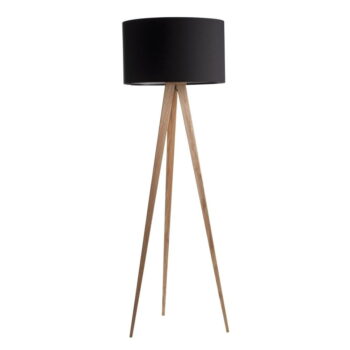 Čierna lampa s drevenými nohami Zuiver Tripod Wood - Image 2