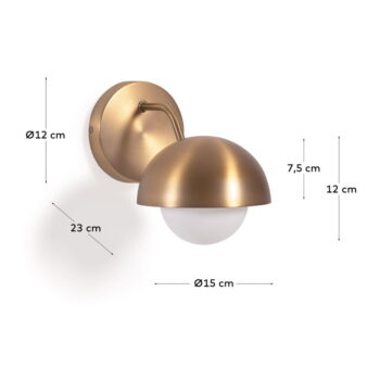 Nástenné svietidlo v zlatej farbe ø 15 cm Lonela - Kave Home - Image 5