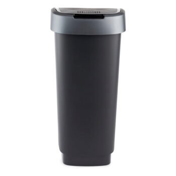 Odpadkový kôš z recyklovaného plastu v strieborno-čiernej farbe 25 l Twist - Rotho - Image 3