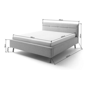 Modrá čalúnená dvojlôžková posteľ s úložným priestorom s roštom 180x200 cm Lotte - Meise Möbel – Obrázok 9