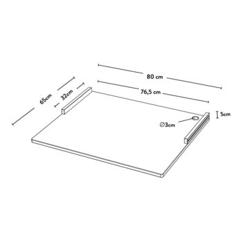 Biely komponent - písací stôl 80x5 cm Dakota - Tenzo – Obrázok 2