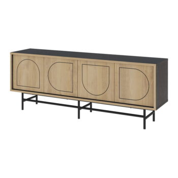 TV stolík v dekore duba v čierno-prírodnej farbe 149,5x56,5 cm Giana – Marckeric - Image 2