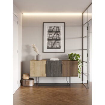Nízka komoda v dekore duba v hnedo-prírodnej farbe 150x80 cm Titan – Marckeric - Image 6