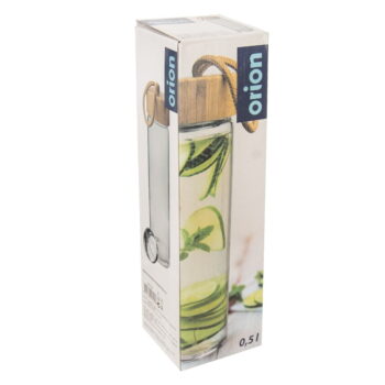 Sklenená fľaša na vodu s bambusovým viečkom Orion, 500 ml - Image 5