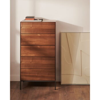 Vysoká komoda v dekore orecha v prírodnej farbe 60x114 cm Vedrana – Kave Home – Obrázok 3