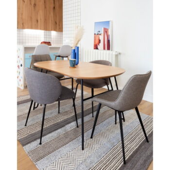 Rozkladací jedálenský stôl v dekore duba v prírodnej farbe 90x140 cm Novac – Kave Home – Obrázok 3