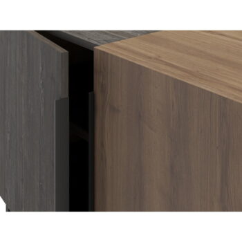 Nízka komoda v dekore duba v hnedo-prírodnej farbe 200x80 cm Titan – Marckeric - Image 9