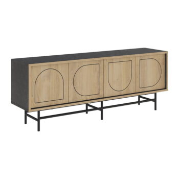 TV stolík v dekore duba v čierno-prírodnej farbe 149,5x56,5 cm Giana – Marckeric - Image 3